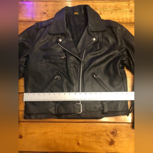 Leather Fringe Biker Jacket- Vintage - Picture 6 of 12